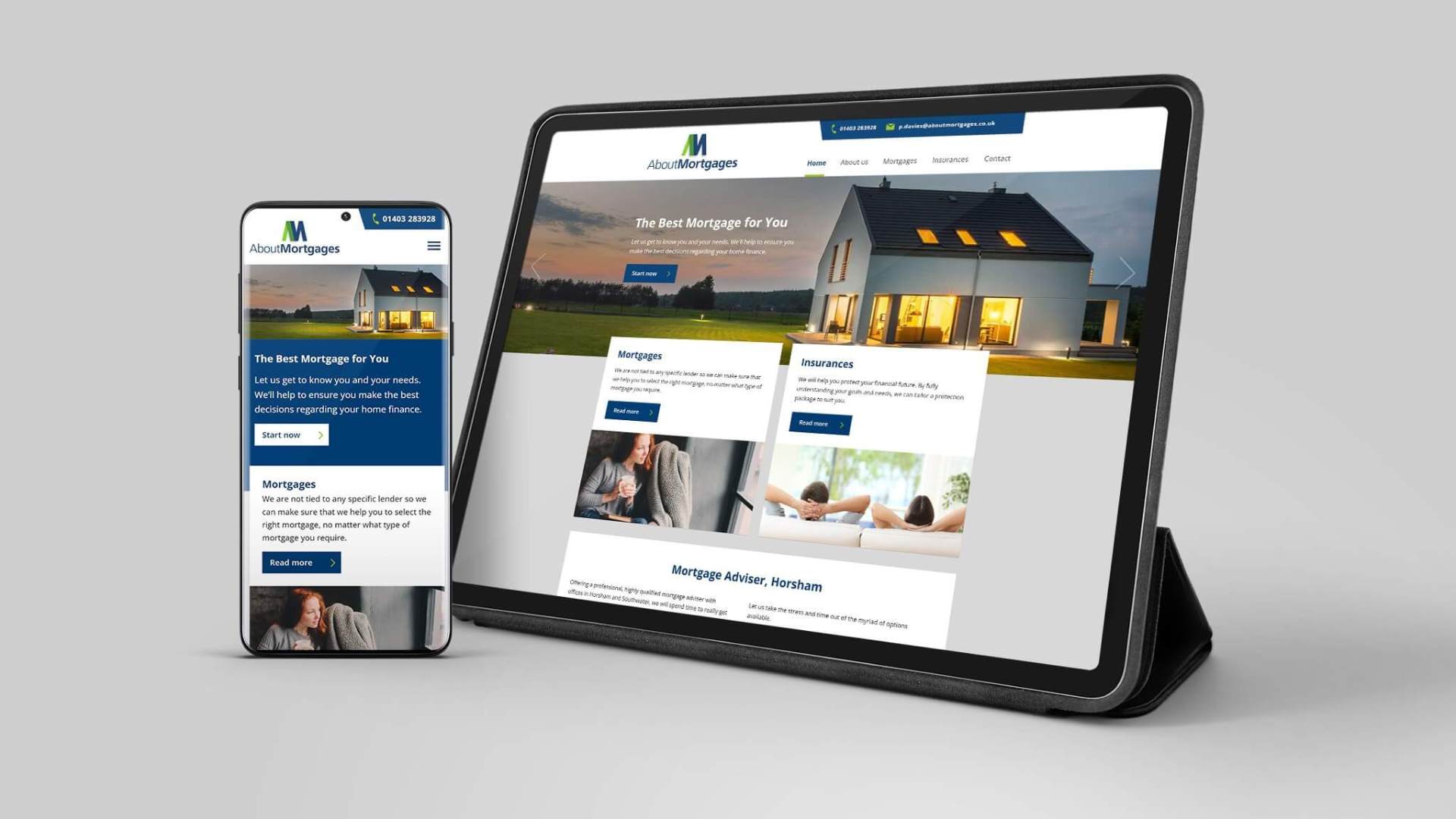 About Mortgages Website Viewed on a Tablet